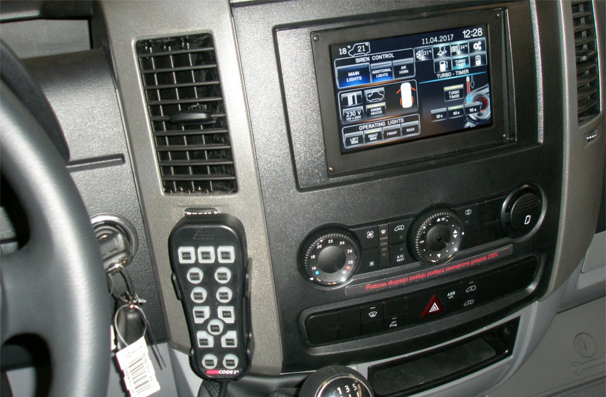 Driver operating panel with CAN bus