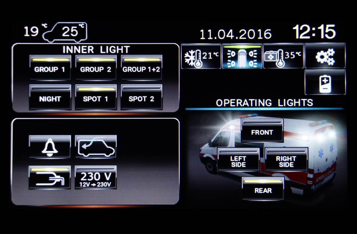LCD screen operating light
